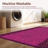 Ultra Soft Area Rug, Non Slip, Stain Resistant, Washable Area Rugs for Living Room, Bedroom, Chic Pink Leopard Geometric Fusion(Pink)