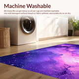 Ultra Soft Area Rug, Non Slip, Stain Resistant, Washable Area Rugs for Living Room, Bedroom, Vibrant Abstract Cosmic Swirls(Purple)