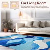 Refined Fluid Brushstroke Arrangement(Blue)
