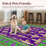 Ultra Soft Area Rug, Non Slip, Stain Resistant, Washable Area Rugs for Living Room, Bedroom, Stylish Seasonal Decor Influence(Purple)