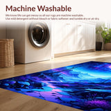 Ultra Soft Area Rug, Non Slip, Stain Resistant, Washable Area Rugs for Living Room, Bedroom, Bright UV Reactive Dreamscape(Purple)