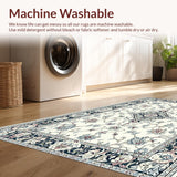 Ultra Soft Area Rug, Non Slip, Stain Resistant, Washable Area Rugs for Living Room, Bedroom, Contemporary Subtle Patterned Motif(White)