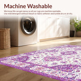 Ultra Soft Area Rug, Non Slip, Stain Resistant, Washable Area Rugs for Living Room, Bedroom, Sophisticated Floral Lattice Texture(White)