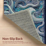 Ultra Soft Area Rug, Non Slip, Stain Resistant, Washable Area Rugs for Living Room, Bedroom, Stylish Tentacles Area Rug with Modern Octopus Design for Home Accents(Gray)