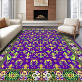 Ultra Soft Area Rug, Non Slip, Stain Resistant, Washable Area Rugs for Living Room, Bedroom, Whimsical Colorful Abstract Elements(Purple)