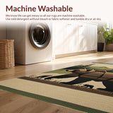 Ultra Soft Area Rug, Non Slip, Stain Resistant, Washable Area Rugs for Living Room, Bedroom, Rustic Earthy Bear Scene(Brown)