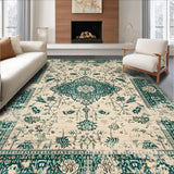 Ultra Soft Area Rug, Non Slip, Stain Resistant, Washable Area Rugs for Living Room, Bedroom, Elegant Geometric Pattern Fusion(Beige)