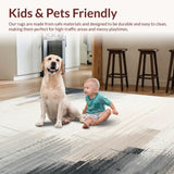 Ultra Soft Area Rug, Non Slip, Stain Resistant, Washable Area Rugs for Living Room, Bedroom, Serene Light Beige Artistic Flair(Beige)