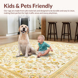 Ultra Soft Area Rug, Non Slip, Stain Resistant, Washable Area Rugs for Living Room, Bedroom, Arrel Speckled Area Beige Oushak(Ivory)