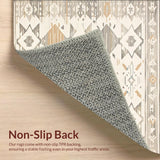 Ultra Soft Area Rug, Non Slip, Stain Resistant, Washable Area Rugs for Living Room, Bedroom, Neutral Serenity Area with Subtle Boho Flair(Beige)