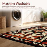 Ultra Soft Area Rug, Non Slip, Stain Resistant, Washable Area Rugs for Living Room, Bedroom, Earthy Toned Tribal Art Design(Beige)