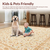 Ultra Soft Area Rug, Non Slip, Stain Resistant, Washable Area Rugs for Living Room, Bedroom, Rustic Tan for Entryway Traditional(Beige)
