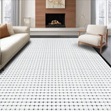 Ultra Soft Area Rug, Non Slip, Stain Resistant, Washable Area Rugs for Living Room, Bedroom, Sleek Monochrome Pattern Play(Black)