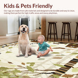 Ultra Soft Area Rug, Non Slip, Stain Resistant, Washable Area Rugs for Living Room, Bedroom, Kids Playroom Area Whimsical Woodland Animals(Beige)
