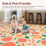 Ultra Soft Area Rug, Non Slip, Stain Resistant, Washable Area Rugs for Living Room, Bedroom, Vibrant Cheerful Peach Aesthetic(Orange)