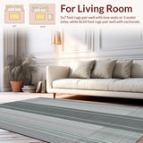 Ultra Soft Area Rug, Non Slip, Stain Resistant, Washable Area Rugs for Living Room, Bedroom, Contemporary Gray Tiled Pattern(Gray)