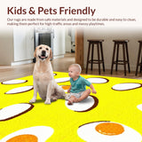 Ultra Soft Area Rug, Non Slip, Stain Resistant, Washable Area Rugs for Living Room, Bedroom, Lighthearted Quirky Character Design(Yellow)