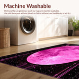 Ultra Soft Area Rug, Non Slip, Stain Resistant, Washable Area Rugs for Living Room, Bedroom, Whimsical Botanical Monochrome Patterns(Pink)