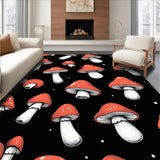 Ultra Soft Area Rug, Non Slip, Stain Resistant, Washable Area Rugs for Living Room, Bedroom, Elegant Black Memory Foam Office Floor Mat(Red)