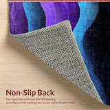 Ultra Soft Area Rug, Non Slip, Stain Resistant, Washable Area Rugs for Living Room, Bedroom, Chic Purple and Blue Harmony(Purple)