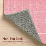 Ultra Soft Area Rug, Non Slip, Stain Resistant, Washable Area Rugs for Living Room, Bedroom, Whimsical Pink Bath Mat Non-Slip Microfiber(Pink)