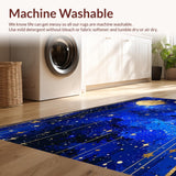 Ultra Soft Area Rug, Non Slip, Stain Resistant, Washable Area Rugs for Living Room, Bedroom, Radiant Nebula Artful Creation(Blue)