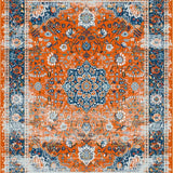 Ultra Soft Area Rug, Non Slip, Stain Resistant, Washable Area Rugs for Living Room, Bedroom, Cozy Abstract Floral Touch(Orange)