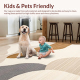 Ultra Soft Area Rug, Non Slip, Stain Resistant, Washable Area Rugs for Living Room, Bedroom, Stylish Warm Treetop Design(Beige)