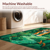 Ultra Soft Area Rug, Non Slip, Stain Resistant, Washable Area Rugs for Living Room, Bedroom, Playful Contemporary Animal Aesthetic(Green)
