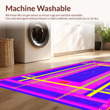 Ultra Soft Area Rug, Non Slip, Stain Resistant, Washable Area Rugs for Living Room, Bedroom, Lively Vintage Pixelated Style(Blue)