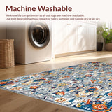 Ultra Soft Area Rug, Non Slip, Stain Resistant, Washable Area Rugs for Living Room, Bedroom, Contemporary Tiled Pattern with Flair(Gray)
