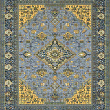 Ultra Soft Area Rug, Non Slip, Stain Resistant, Washable Area Rugs for Living Room, Bedroom, Sleek Monochrome Floral Arrangement(Blue)