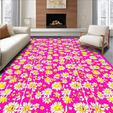 Ultra Soft Area Rug, Non Slip, Stain Resistant, Washable Area Rugs for Living Room, Bedroom, Cheerful Garden-Inspired Decor(Pink)