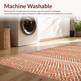 Ultra Soft Area Rug, Non Slip, Stain Resistant, Washable Area Rugs for Living Room, Bedroom, Trendy Warm Palette Knotted Design(Orange)
