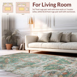 Distressed Cream and Green Tiled(Green)