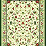 Ultra Soft Area Rug, Non Slip, Stain Resistant, Washable Area Rugs for Living Room, Bedroom, Chic Vibrant Botanical Arrangement(Ivory)