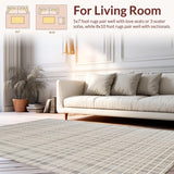 Ultra Soft Area Rug, Non Slip, Stain Resistant, Washable Area Rugs for Living Room, Bedroom, Dynamic Contemporary Trellis Elements(Gray)
