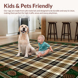 Ultra Soft Area Rug, Non Slip, Stain Resistant, Washable Area Rugs for Living Room, Bedroom, Rustic Pine Cone Elegance(Brown)