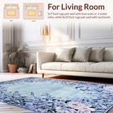 Ultra Soft Area Rug, Non Slip, Stain Resistant, Washable Area Rugs for Living Room, Bedroom, Dreamy Colorful Modern Motif(Blue)
