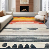 Ultra Soft Area Rug, Non Slip, Stain Resistant, Washable Area Rugs for Living Room, Bedroom, Trendy Modern Rainbow Palette(Orange)