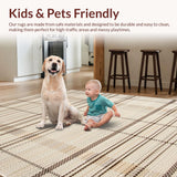 Ultra Soft Area Rug, Non Slip, Stain Resistant, Washable Area Rugs for Living Room, Bedroom, Organic Simple Patterned Texture(Beige)