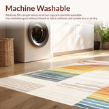 Ultra Soft Area Rug, Non Slip, Stain Resistant, Washable Area Rugs for Living Room, Bedroom, Elegant Soft Pastel Waves(Yellow)