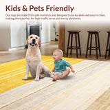 Ultra Soft Area Rug, Non Slip, Stain Resistant, Washable Area Rugs for Living Room, Bedroom, Stylish Farmhouse Inspired Decor(Yellow)