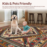 Ultra Soft Area Rug, Non Slip, Stain Resistant, Washable Area Rugs for Living Room, Bedroom, Trendy Playful Striped Aesthetic(Brown)