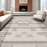 Ultra Soft Area Rug, Non Slip, Stain Resistant, Washable Area Rugs for Living Room, Bedroom, Rustic Earthy Geometric Aesthetics(Beige)