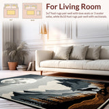 Ultra Soft Area Rug, Non Slip, Stain Resistant, Washable Area Rugs for Living Room, Bedroom, Charming Gray Toned Wildlife Art(Gray)
