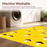 Ultra Soft Area Rug, Non Slip, Stain Resistant, Washable Area Rugs for Living Room, Bedroom, Lively Bright Colorful Design(Yellow)