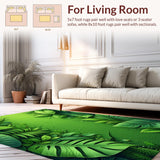 Ultra Soft Area Rug, Non Slip, Stain Resistant, Washable Area Rugs for Living Room, Bedroom, Non-Slip Quick Dry Botanical Bath Mat(Green)