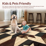 Ultra Soft Area Rug, Non Slip, Stain Resistant, Washable Area Rugs for Living Room, Bedroom, Americana Inspired Earthy Tones(Beige)