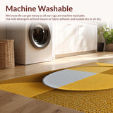 Ultra Soft Area Rug, Non Slip, Stain Resistant, Washable Area Rugs for Living Room, Bedroom, Gold Round Geometric Living Room Non-Slip Rug(Yellow)